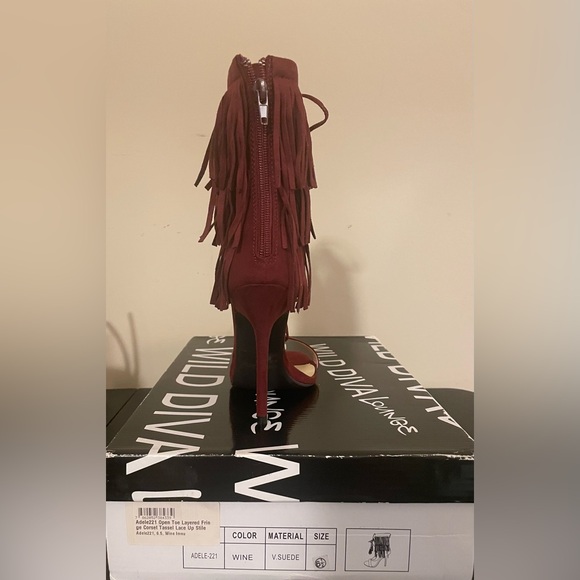 Wild Diva Adele 221 Fringed Lace Up Stiletto - Picture 4 of 5